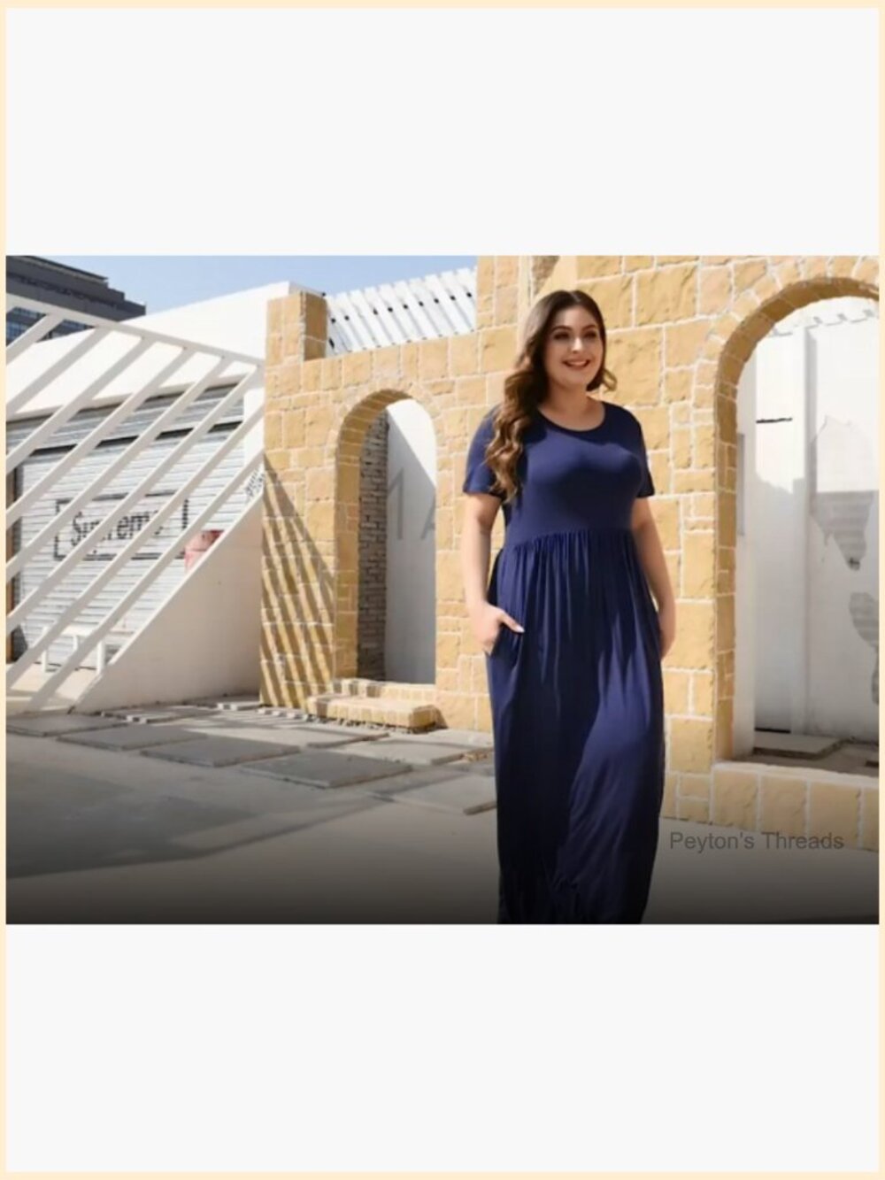 Plus Size Maxi Dress with Pockets Short Sleeve Summer Casual - Picture 7 of 7